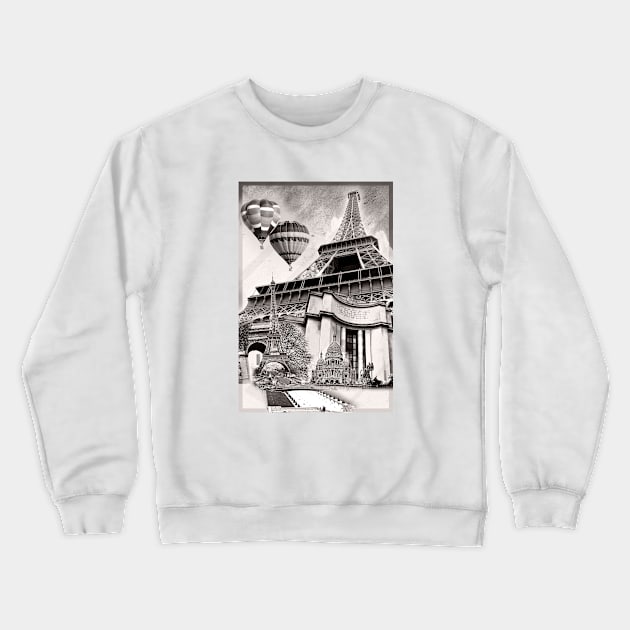 In Remembrance of Paris Collage Crewneck Sweatshirt by Design A Studios